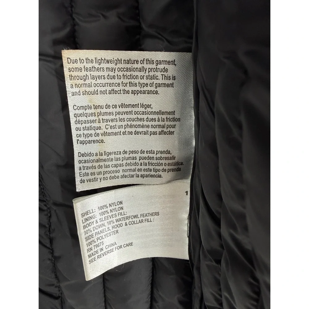 Michael Kors Puffer Jacket Women Medium Black Packable Down Quilted Zip